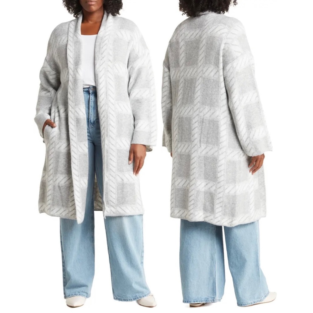 By Design Gray Chloe Oversize Long Cardigan, Size 2X, NWT